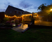 We can design and install lighting for your garden and patio areas